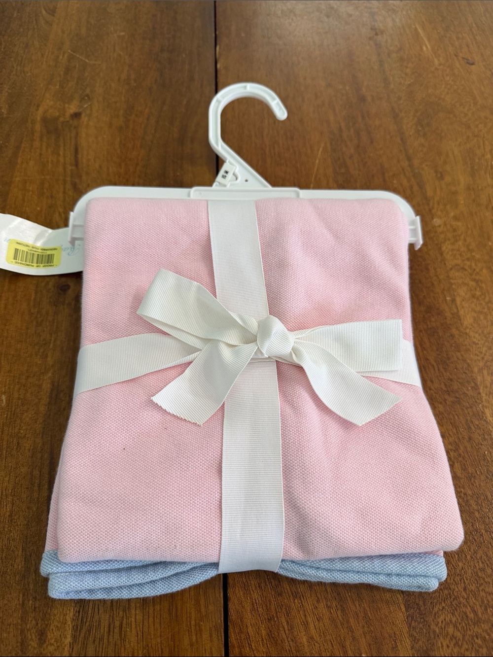 Ralph Lauren Pink/Yellow Receiving Blanket with Light Blue Trim NWT - Picture 3 of 3
